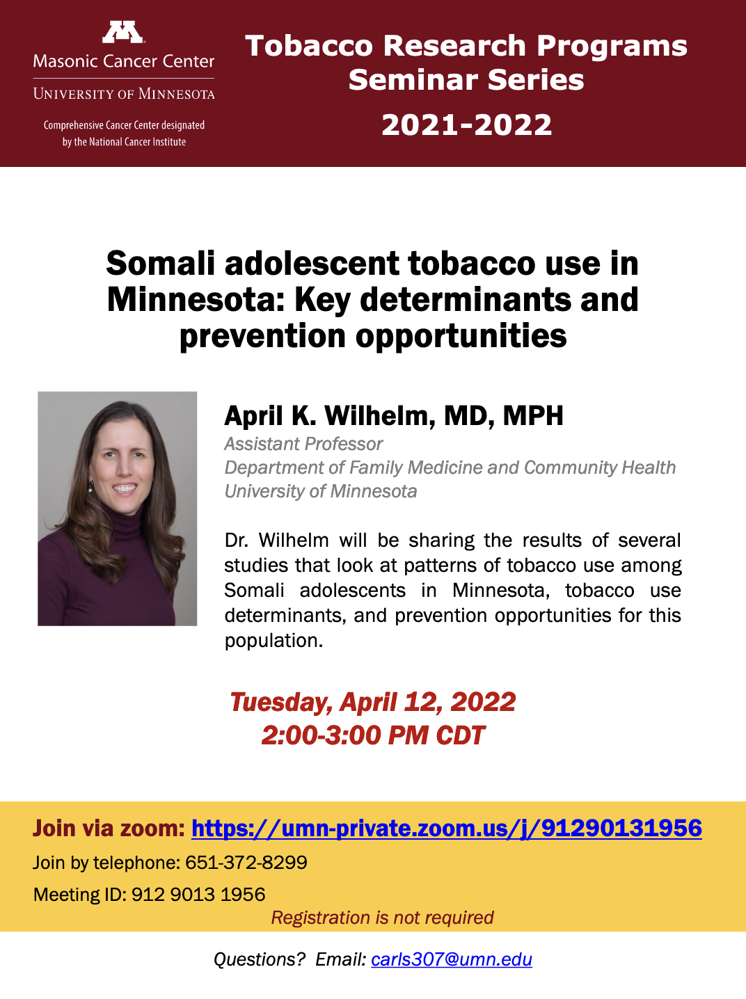Tobacco Research Programs Seminar Series