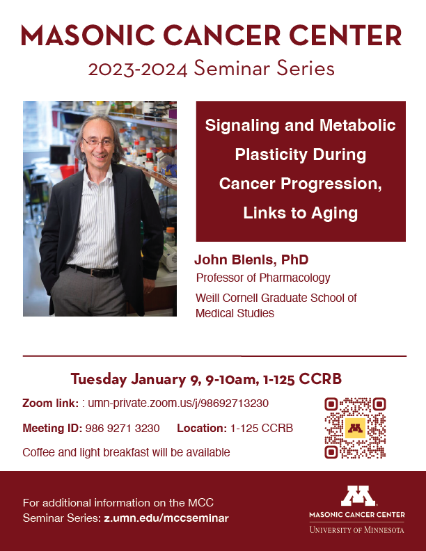 John Blenis Seminar Flyer