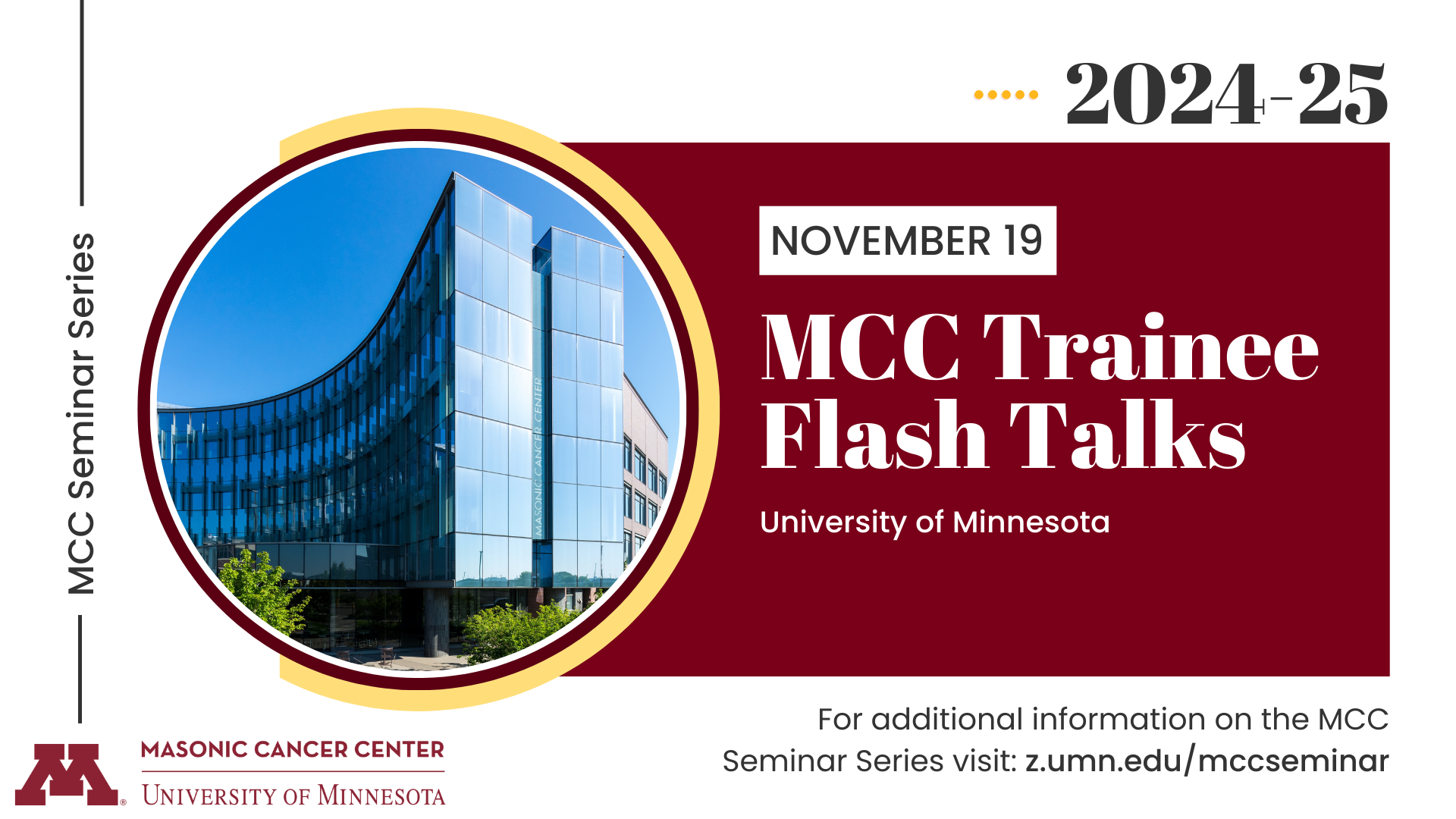 MCC Trainee Flash Talk Seminar Flyer